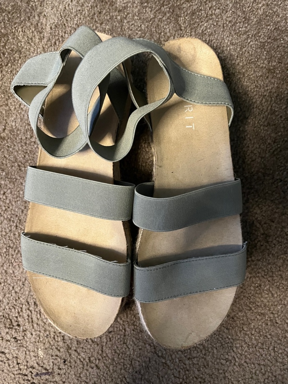 Esprit Olive Elastic Strap Sandals